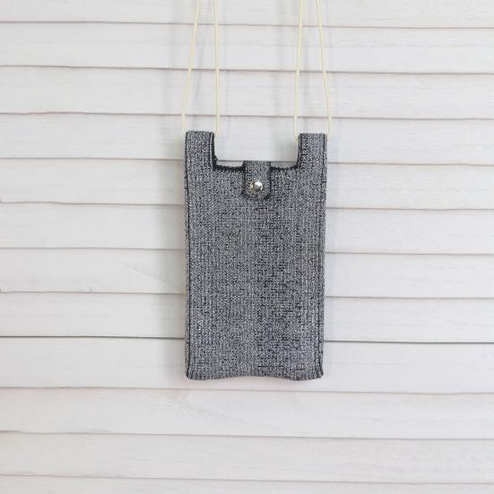 Knitted Mobile Phone Bag Solid Color Shoulder Bag Crossbody Sling Bag with Adjustable Strap for Street Daily Outings Travel Commuting