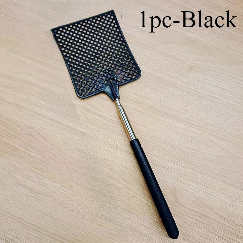 1/2 Stück Mini-Fliegenklatsche aus einziehbarem Kunststoff; Rutschfester Griff aus Edelstahl; Sommer-Mückenklatsche; Fliegenvernichter für den Hausgarten