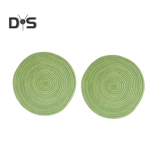 2 Pcs Anti-Slip Round Table Mat Set Woven Placemats Dining Table Non-Slip Coasters for Kitchen Heat Resistant Bowl Pads Drink Mats