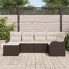 Ensemble de 6 pièces de canapés de jardin avec coussins marron en poly rattan, Canapé de jardin 2 places avec coussins 3345768