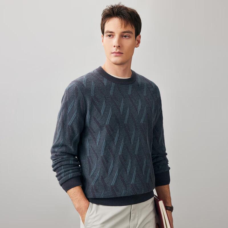 Kemengboka Men's 100% Cashmere Jacquard Knit Pullover