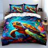 Colorful Cosmic Turtle Bedding Bedding Duvet Cover Set Duvet Cover Pillowcases (1 * Duvet Cover 2 * Pillowcases, Without Duvet Insert)