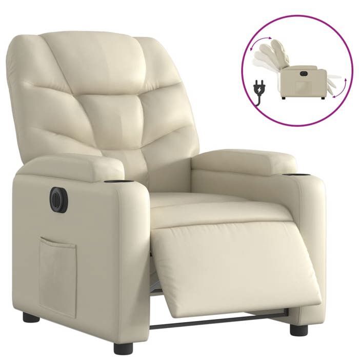 VidaXL Fauteuil Inclinable Électrique, Chaise de Relaxation avec Dossier et Repose-pied Réglables, Siège de Salon, Moderne, 3204645