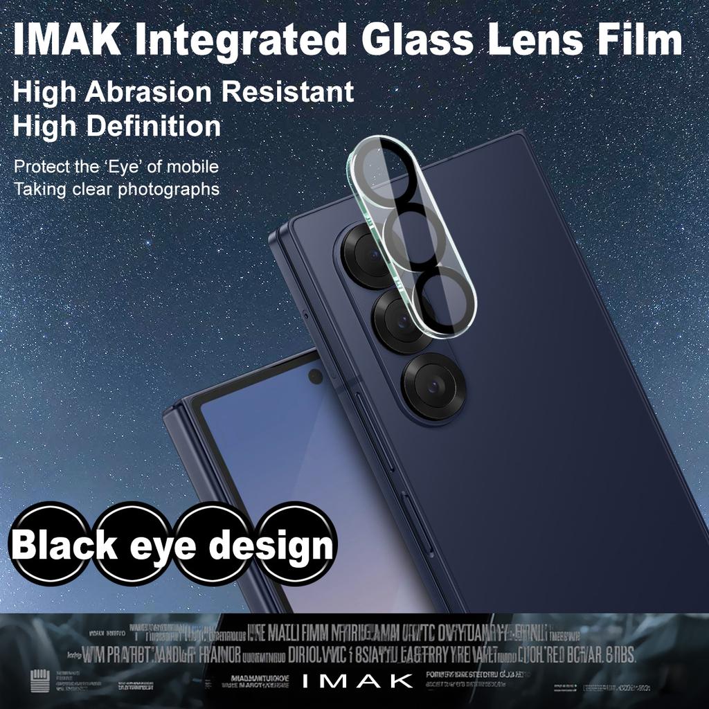 For Samsung Galaxy Z Fold 7 5G Glass IMAK High Definition Integrated Glass Lens Film Black Eye Design