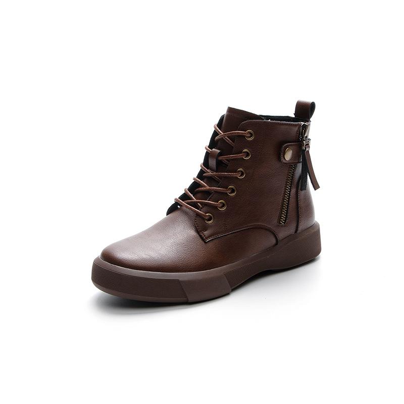 Casual Martin boots women's spring and autumn flat heel soft-soled short boots 2025 new British style large size versatile women's boots