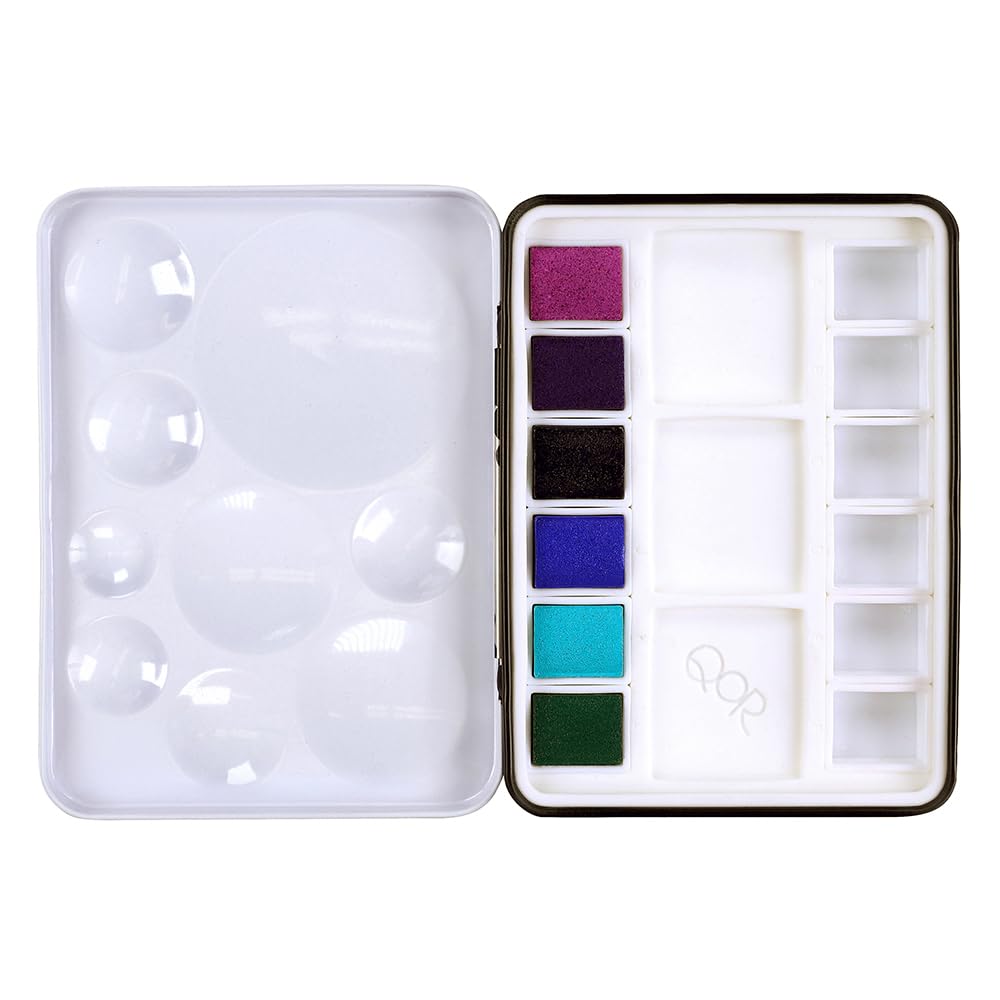 Golden QOR Watercolor 0035 Half Pan Granulators 6-Color Set 13300035
