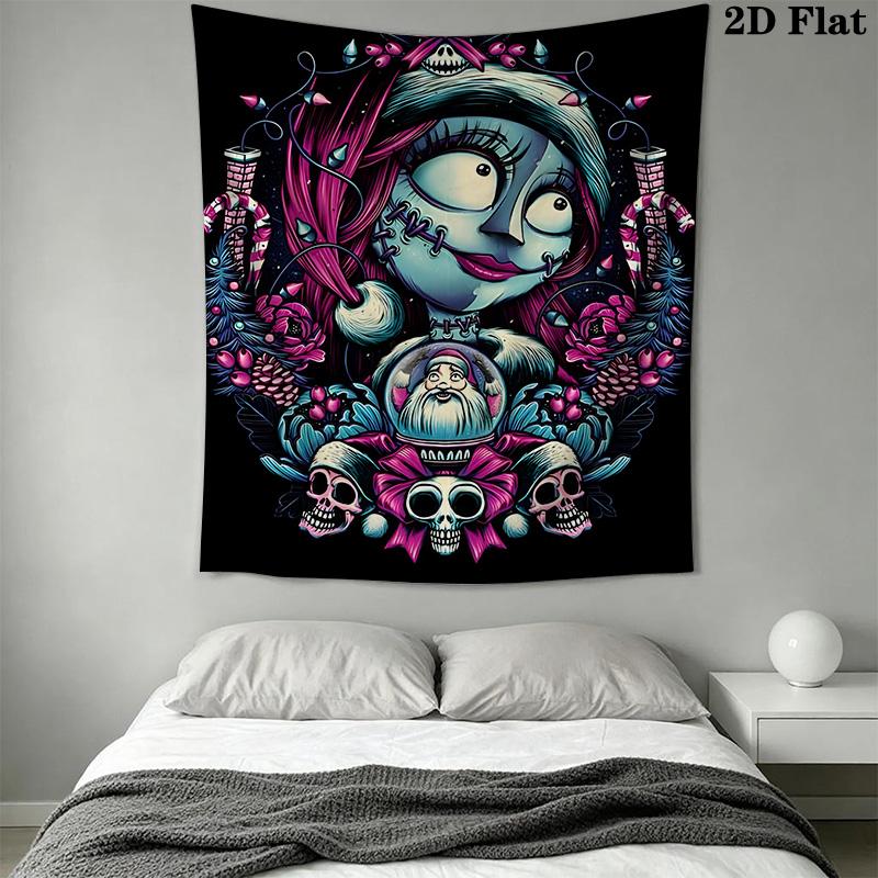 Jack Skellington'S Halloween Adventure Tapestry Fashion Print Wallmounted Background Cloth Atmospheric Background Cloth