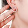 Accessories, Small and Delicate Geometric Circles, Diamond-encrusted Metal Stud Earrings, High-end Earrings, Trendy Earrings.