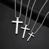 Classic Stainless Steel Cross Necklace for Women Men, Smooth Surface Pendant, Jewelry Available In Small Medium Big Sizes