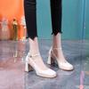 Women's Fashion Heels 2025 Spring Women's Elegant Office Professional Shoes Retro Light Bright Leather Mary Jane Leather