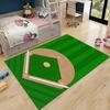 Baseball Field Rug Kids Play Mat Green Sports Theme Floor Covering for Children's Room Nursery Bedroom Decor Athletic Design