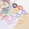 4 Pieces Of Colorful Love Spring Keychain Keyring Heart-Shaped Heart-Shaped Spring Ring Diy Jewelry Accessories