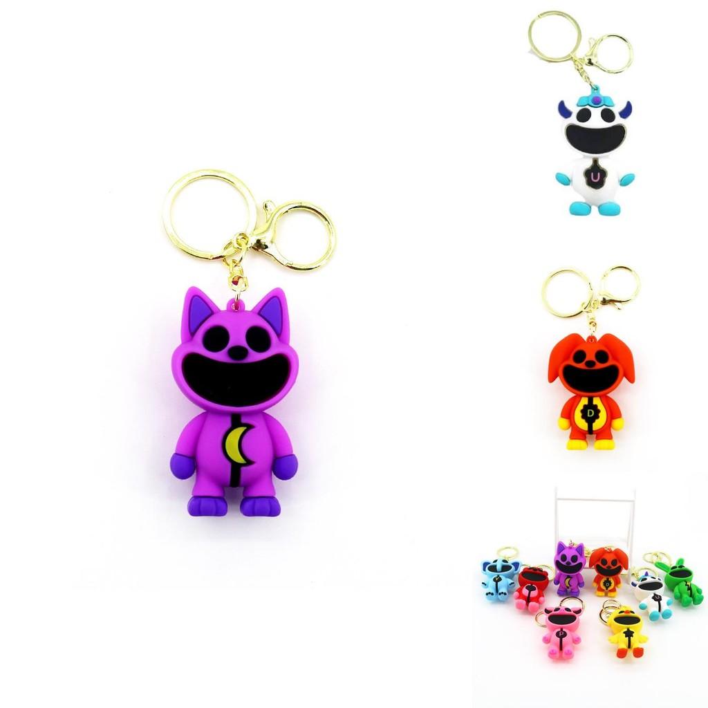 Smilingcritters Bobi Game Time 3 Cute Animal Keychain Big Mouth Monster Pendant Purple