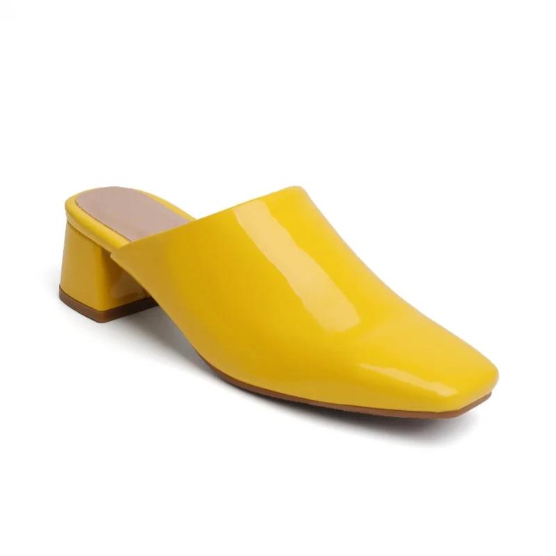Fashion New Summer Candy Colored Low Heel Outdoor SlippersEuropean and American Women's Simple and Fashionable Coarse Heel Sandals