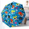 1pc Powerpuff Girls Auto Personality Personality Umbrella 8-Bone Design Compact Gear for Outdoor Travel, Perfect Helloween Chrismas Gift for Friends O