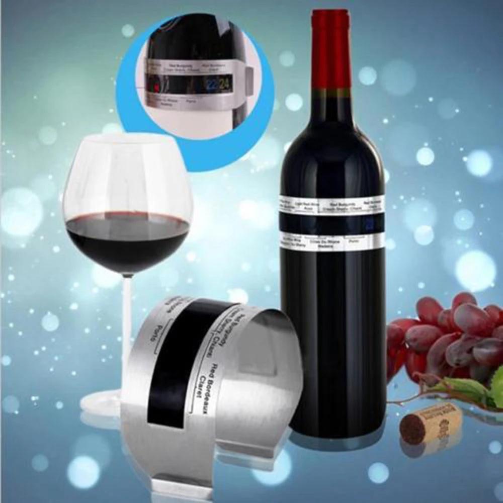 New Wine Collar Thermometer Bar Beverage Tool Clever Wine Bottle Snap Thermometer Lcd Display Clip For Champagne Beer