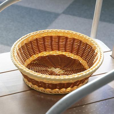 Praktische Ronde Handgeweven Fruitmand Ademend Grote Capaciteit Geweven Opbergmand Vintage Plastic Snackmand Brood Display