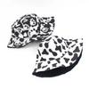 Fashion Hats Decor Double-Side-Wear Reversible Fisherman Hat Cap Cotton Black White Print Foldable Fisherman Hat Accessories