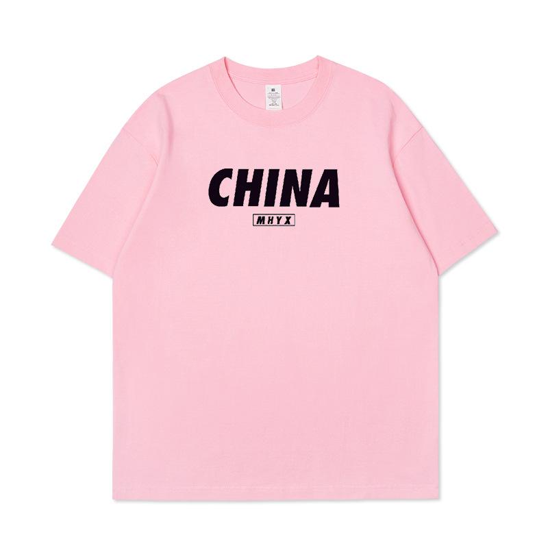 

S1120700 Футболка с короткими рукавами и принтом. Летняя одежда для подростков. 4XL