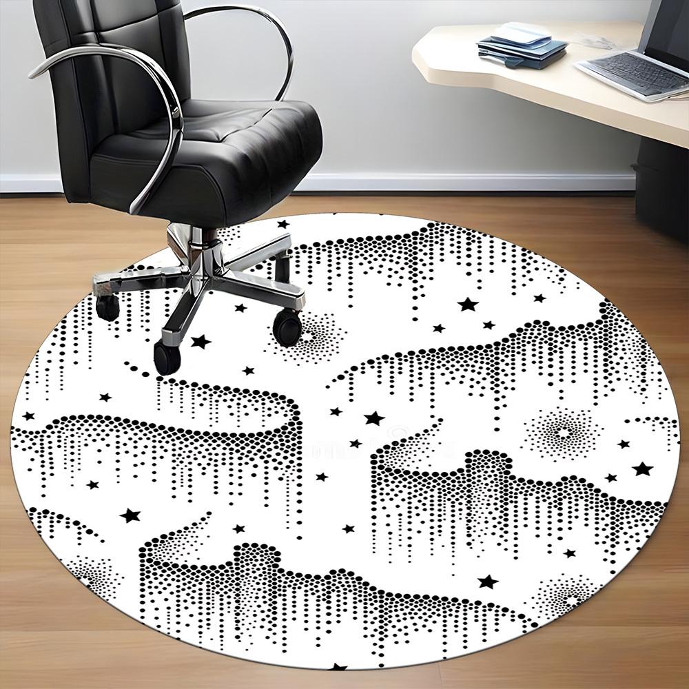 1pc Galaxy Dots Office Round Area Rug, Indoor Mat Suitable For Office, Under Office Chairs Bedroom Living Room Home Decor, Room Deco