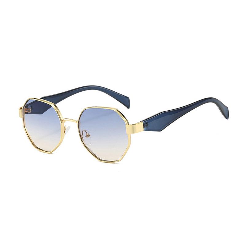 European & American Fashion Polygonal Metal Sunglasses - Trendy, Thick Frame, Versatile Sunshade