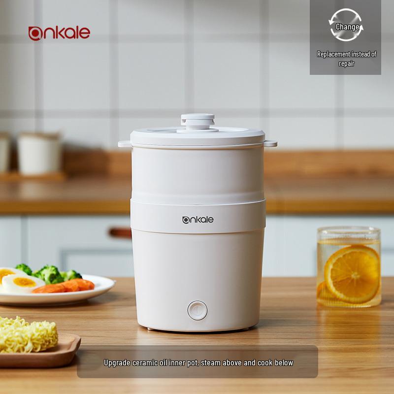 

Многофункциональная электрическая кастрюля: Антипригарная керамическая глазурь для 1-2 человек для приготовления в общежитии и быстрой лапши.