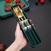 Children Portable Tableware Picnic Cutlery Set Korean Dinnerware Coffee Spoon Chopsticks With Box Stainless Steel Kitchen Utensi
