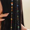 2Pcs/Set Fringe Braided Chain Hair Chain Turquoise Crystal Chip Braid Fashion Tassel Headdress Hair Accessories Daily Vintage Womens Jewelry