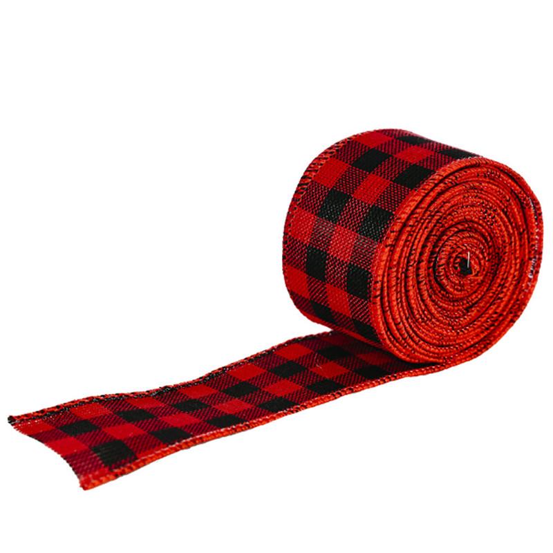 

2 рулона 2M красная решетчатая печать лента Grosgrain банты рождественская вечеринка подарок Декор ремесло своими руками кружево для поделок лента для поделок M бордовый