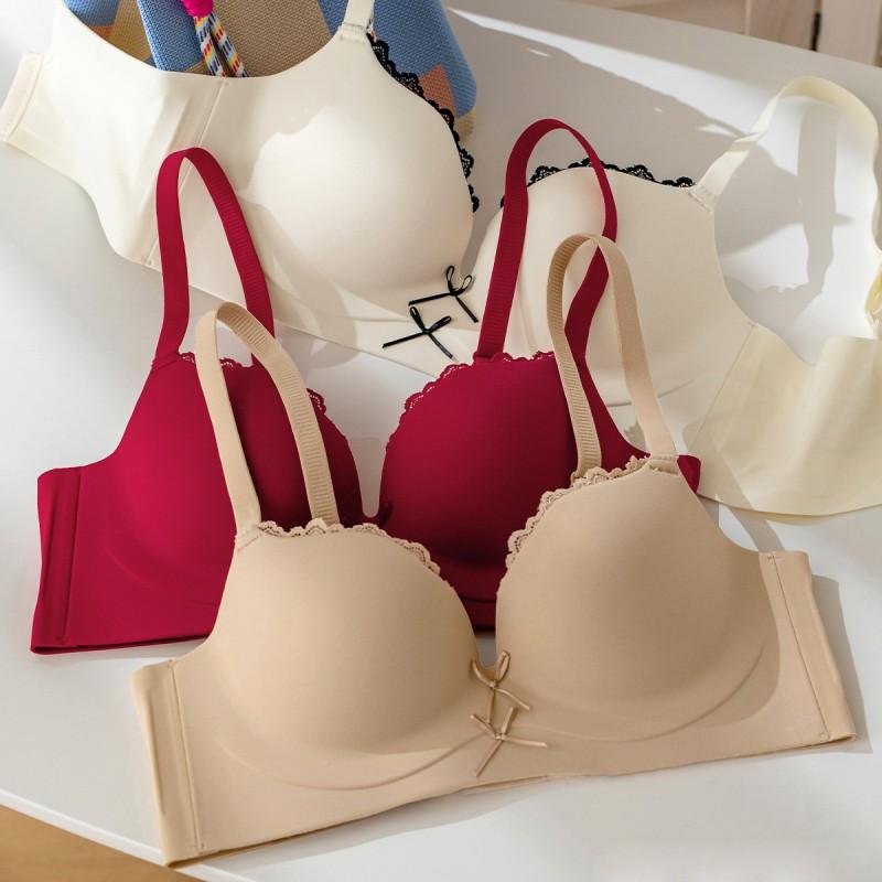 Soft Lace Push Up Bra Thick Padded Non-Empty Cup Lingerie Women