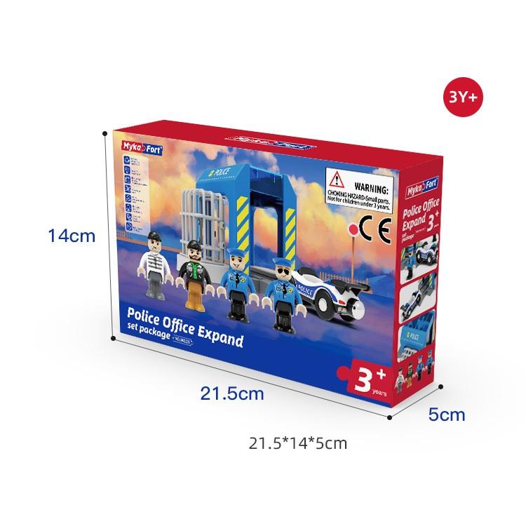 Magnetic Police Car Series Expansion Accessories Include Police Figurine Compatible Wooden Track Toy