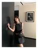 Miu-Style Sleek Socialite Design: Bright Silk Sleeveless A-Line Little Black Dress, Summer Edition