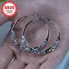 Boucles d'Oreilles Rondes Argent Sterling 925 pour Femmes - Design Rond Minimaliste, Esthétique de Couleur Froide, Accessoires Polyvalents pour le Quotidien et les Fêtes