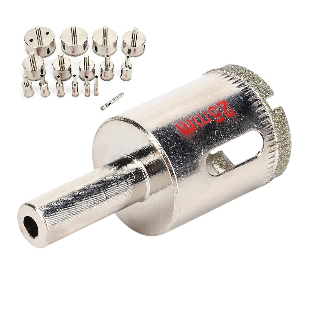 16Pcs Porcelain Hole Drill Glass Saw Marble Ceramic Opener Rounded Polished Hardware Tools