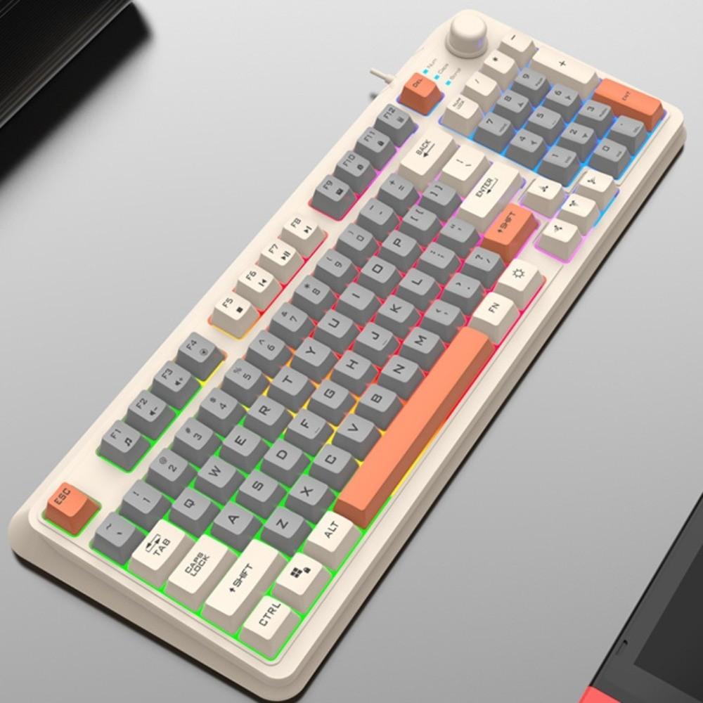 Adjustable Volume Wired RGB Light Keyboard K82 Wired Keyboard  Computer Peripherals