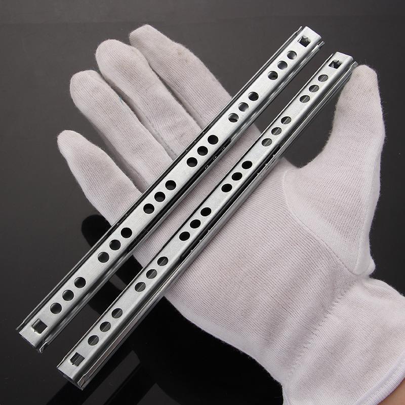 2pcs Side Mounted Drawer Slide Rails with Steel Ball Bearing Groove for Silent and Smooth Operation in Furniture Drawers