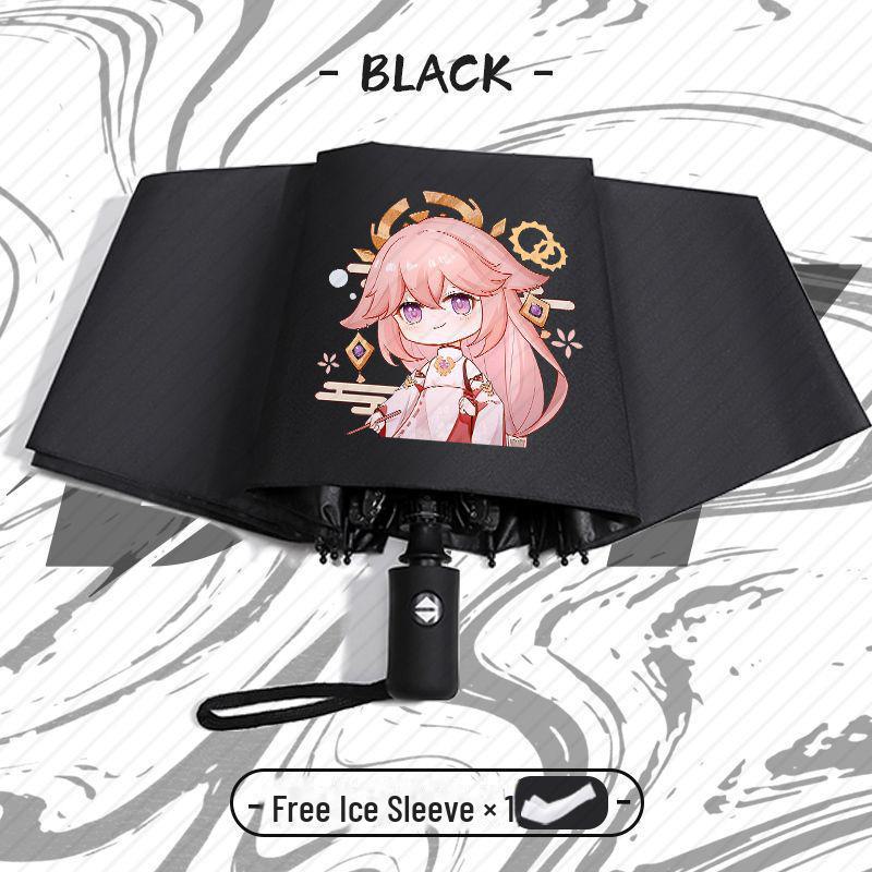 Genshin Impact Automatický skládací deštník s UV ochranou pro žáky základních škol - Odolný proti větru, pro slunečné i deštivé počasí