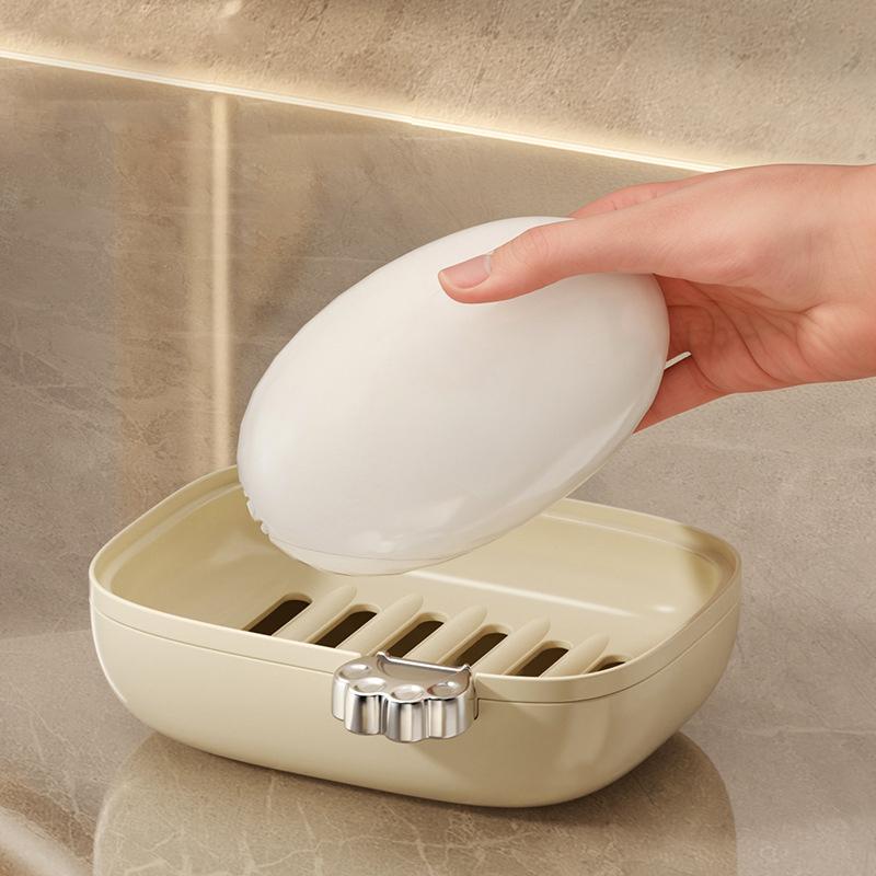 

Кошачья лапка кремовый стиль хлеб дизайн двухслойная сливная мыльница умывальник ванная комната мыло коробка для хранения водонепроницаемый дорожный дом 1pcs