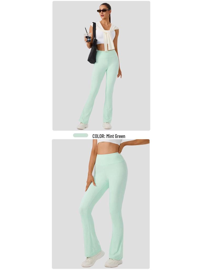 Women's High Waist Slimming Flare Yoga Pants - Butt Lifting Cropped Fitness & Running Trousers