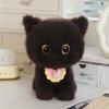 Kawaii Round Cat Plush Toy Soft Stuffed Animal Black Cat Plush Kitten Doll Pillow Gift for Girls Kids Children Home Decoration