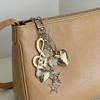 Handsome Metallic Key Holder Artistic Silver Tone Accessory Star Heart Musical Note Pendant Keychain Charm
