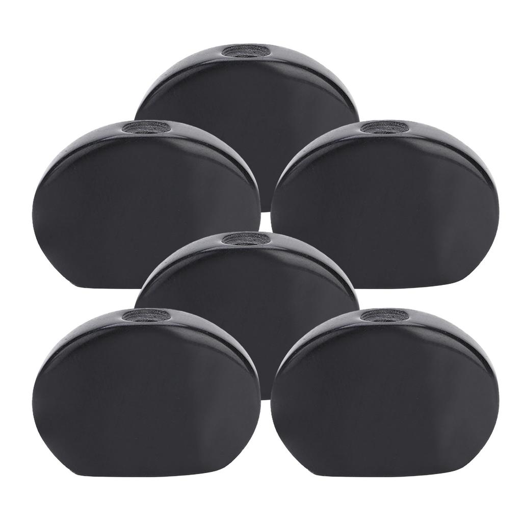 6 Pcs Guitar Tuning Peg Buttons Oval Black Machine Head Buttons Guitar Replacement Parts Instrument Accessory