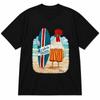 Funny Aloha Chicken Surf T-Shirt – Watercolor Rooster Beach Graphic Tee