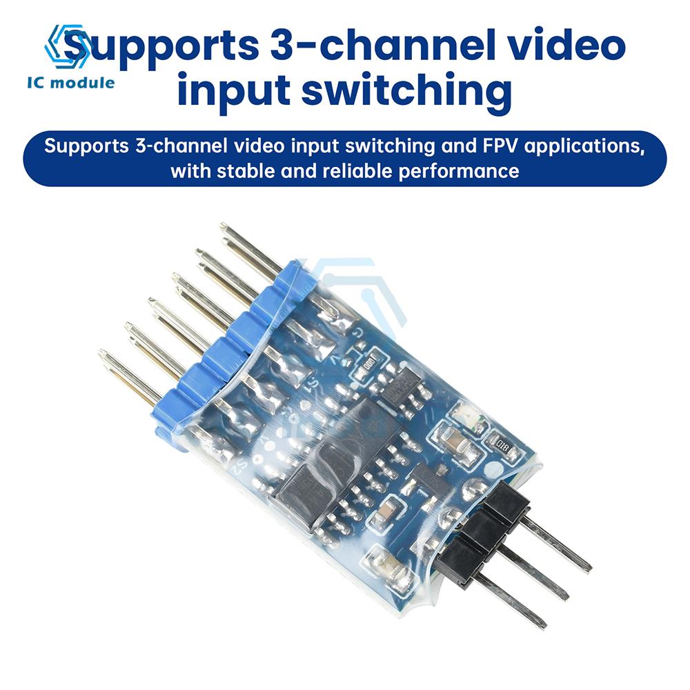 3 Channel Video Switcher Module 3-Way Video Switcher DC 5-12V For FPV Drone UAV Accessories