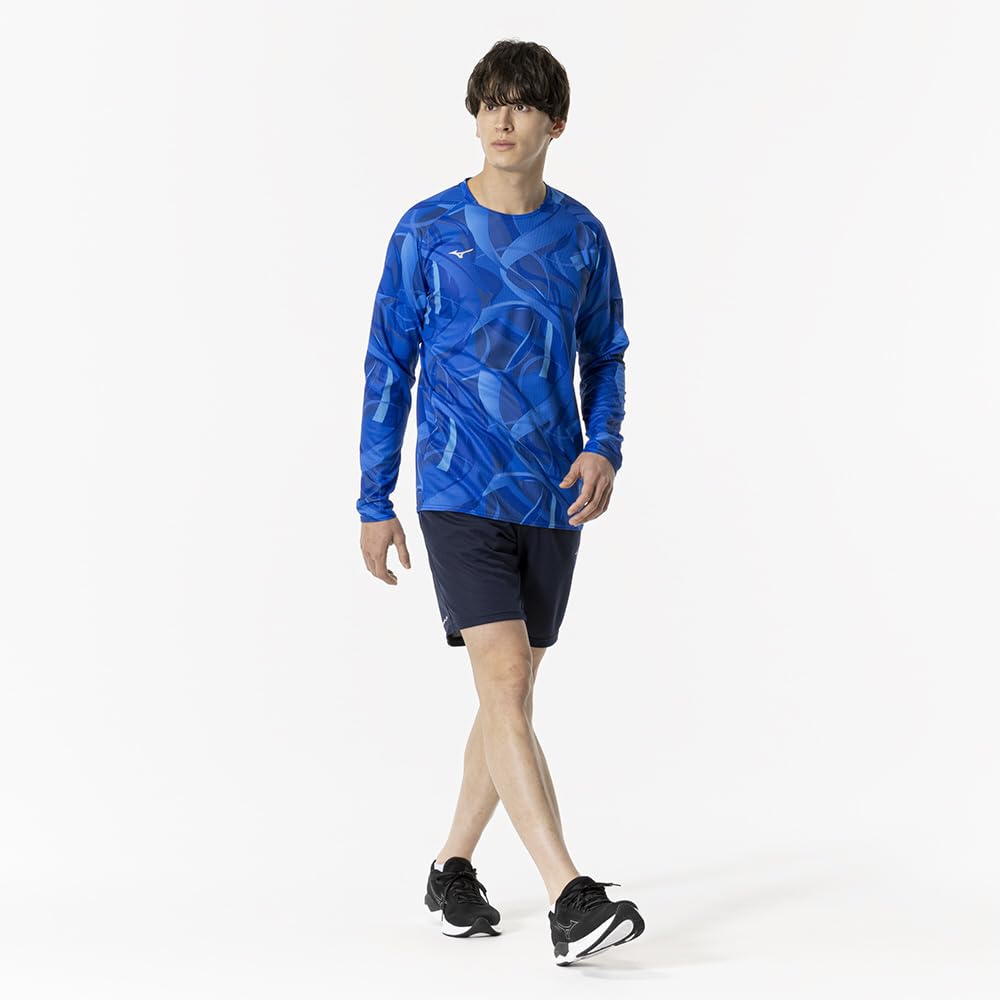 Mizuno Dry Aeroflow Training Long MUGEN GRAPHIC Highly Directoire 32MAB554 Men's T-Shirt, Sleeve, Player-Specific Design, Quick-Drying, Breathable,