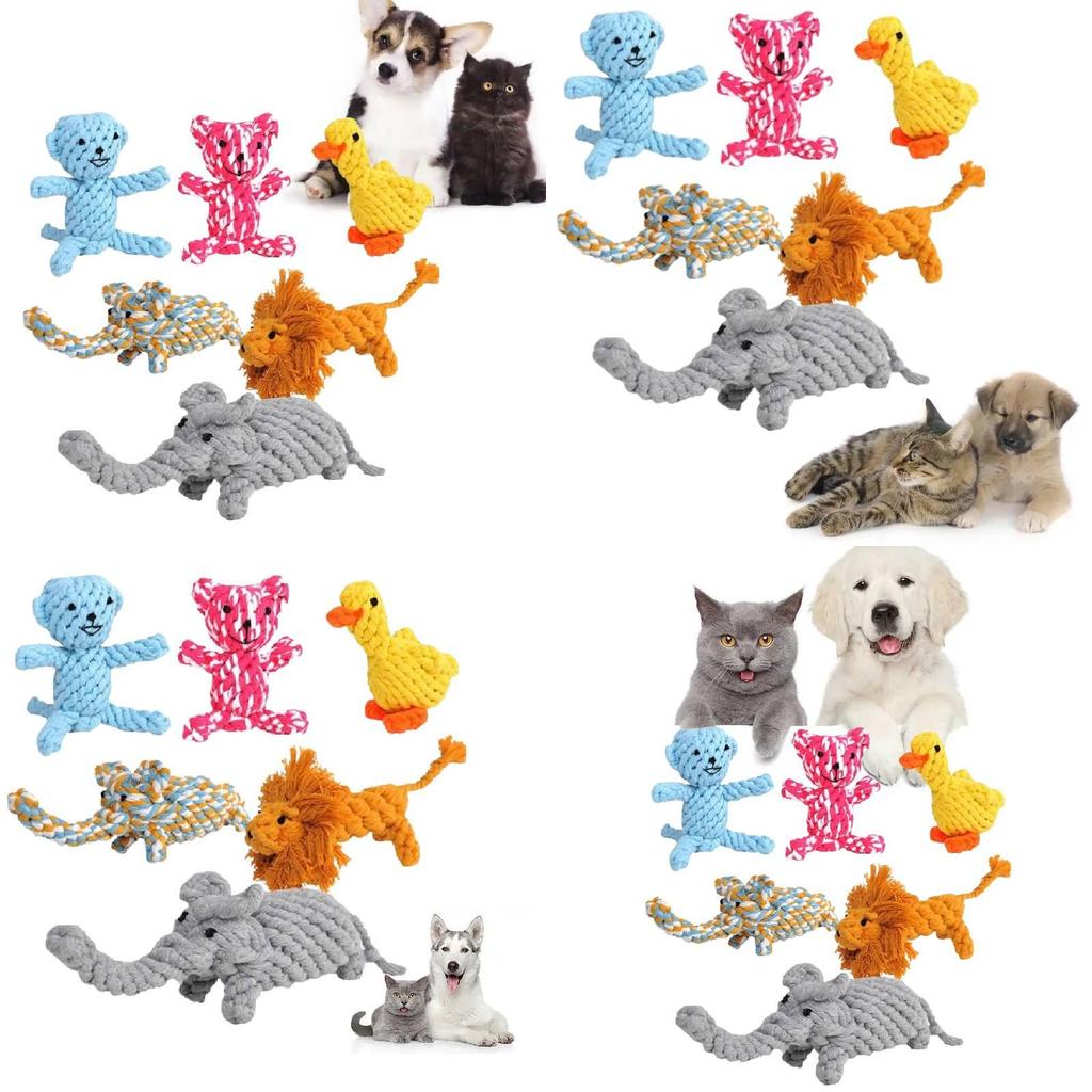 Handcrafted Animal Pet Toys For Dogs Featuring Colorful Cotton Rope Durable Chew Duck Giraffe Moose Ideal For Interactive Playtime