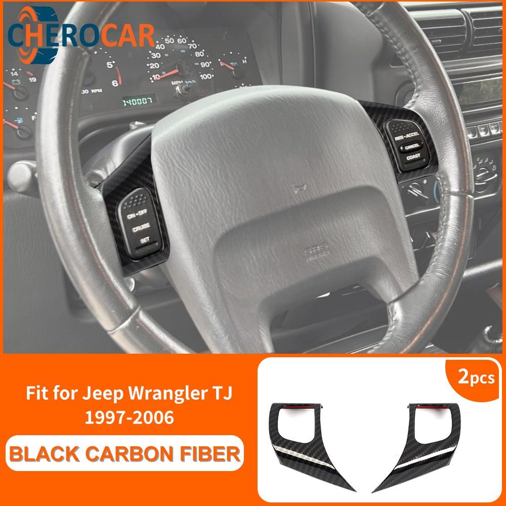 Carbon Fiber Center Steering Wheel Trim for Jeep Wrangler TJ 1997-2006 Interior