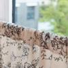 American European Vintage Peony Floral Curtains For Living Room Bedroom Window Linen Curtain Short Cabinet Curtain for Kitchen