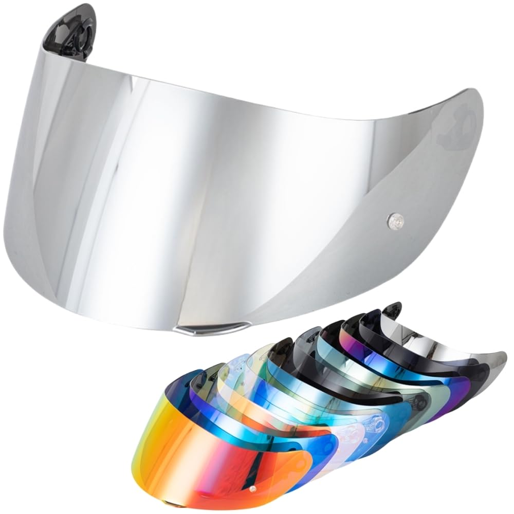 Wayocfei AGV K1 Shield, [Compatible: K1 S/K3 SV/K5 S/K5] Helmet Visor UV Absorption Motorcycle Helmet Aftermarket Replacement (Silver Plated Lenses)
