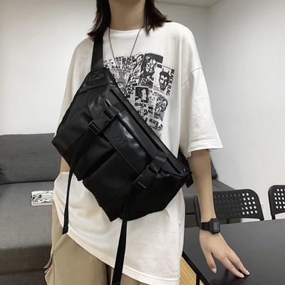 Damen Hüfttaschen Große Kapazität Unisex Bauchtasche Streetwear Brusttasche Hip Hop Umhängetasche Mode Schwarz Großer Gürtel Hüfttasche